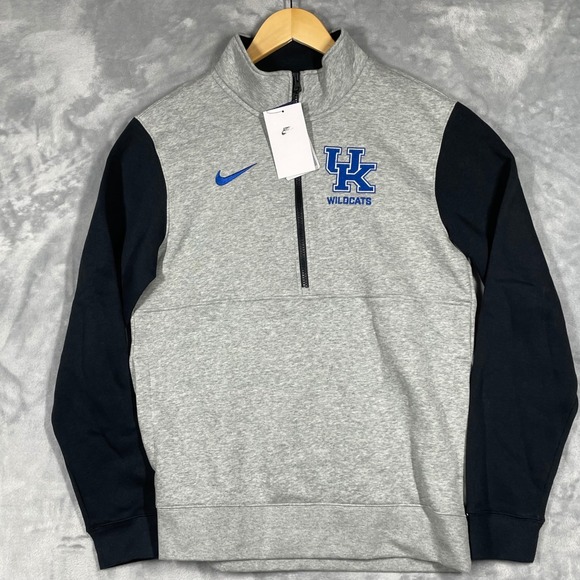 Nike Other - Nike Kentucky Wildcats Mens Small Quarter Zip Fleece Pullover Gray Black NEW
